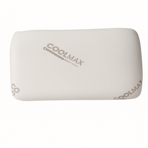 White Coolmax memory foam pillow on a white background