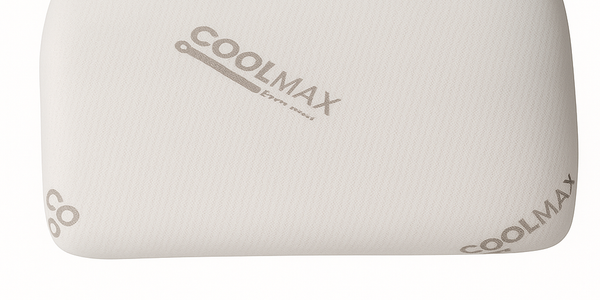 White Coolmax memory foam pillow on a white background